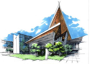 成都郎酒集團總部建筑手繪臨摹昆明手繪培訓帶詳細步驟圖