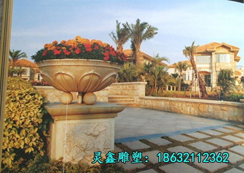 石雕砂巖花盆 邵陽大理石雕塑與景觀藝術的完美融合